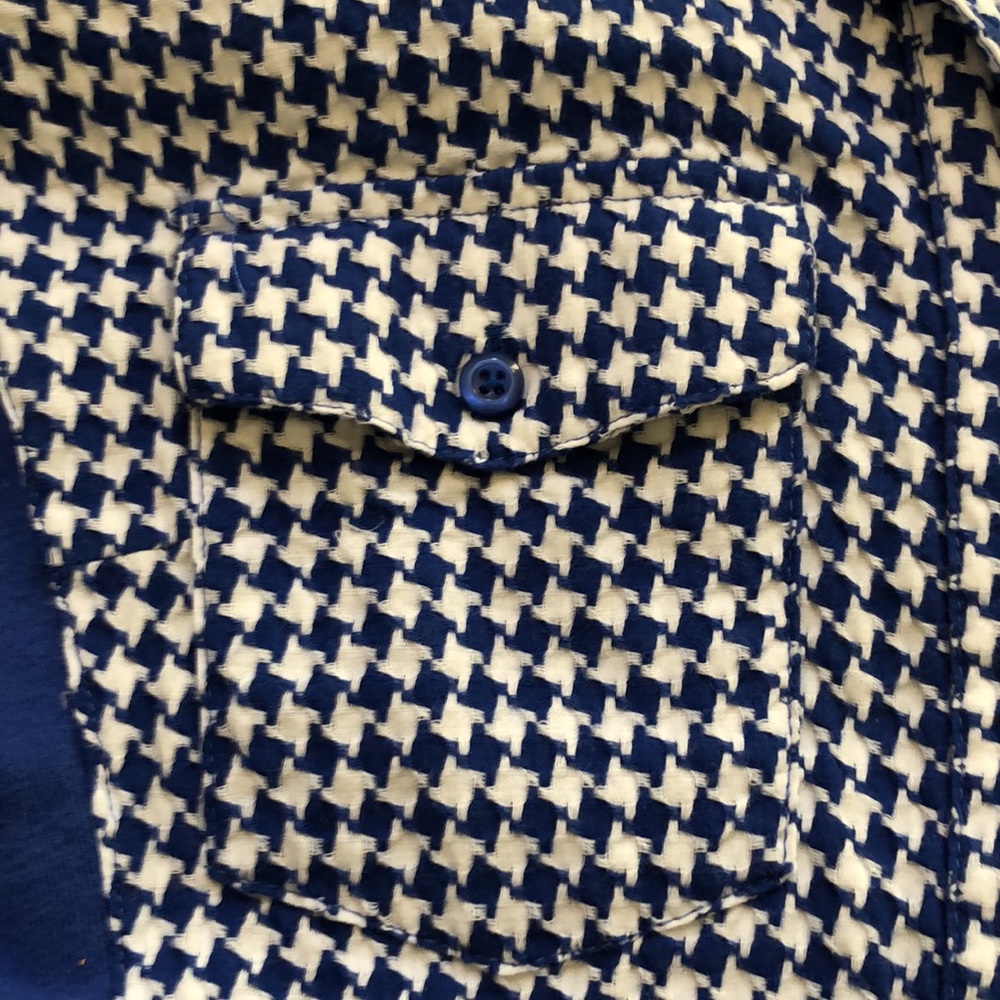 Blue & white check button-down shirt, M - Picture 11 of 15